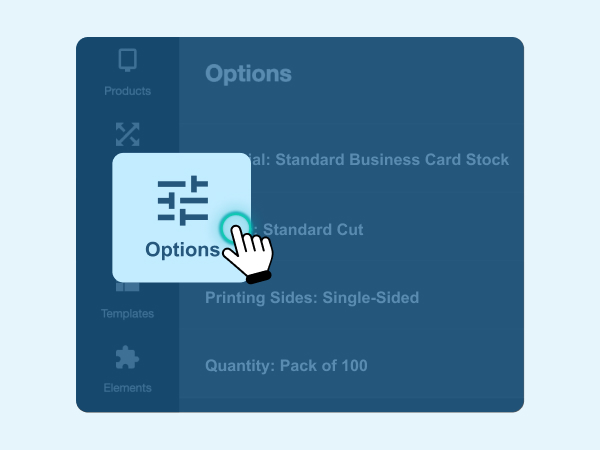 Design step 2 - Picking options for business cards