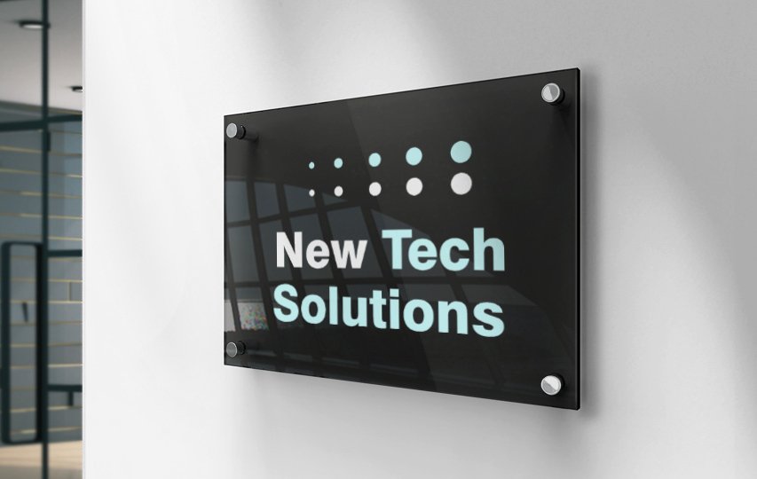 Black acrylic signs