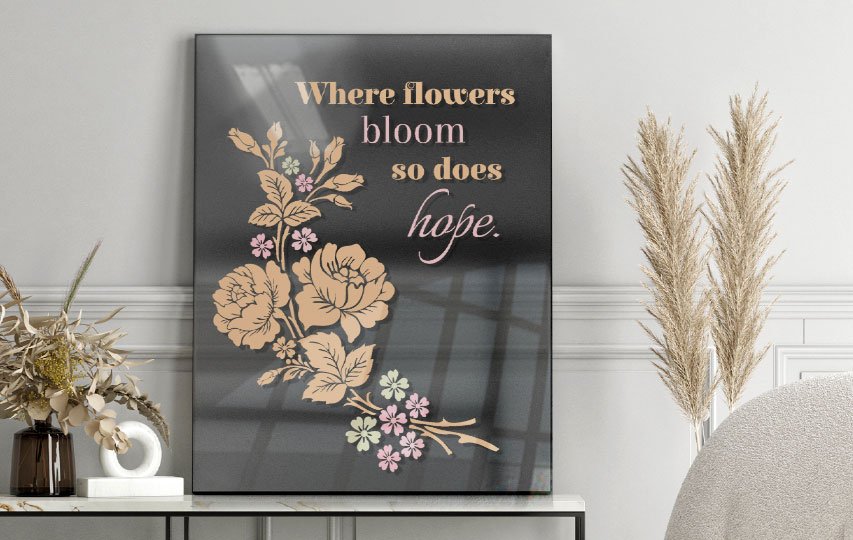 Black transparent acrylic signs