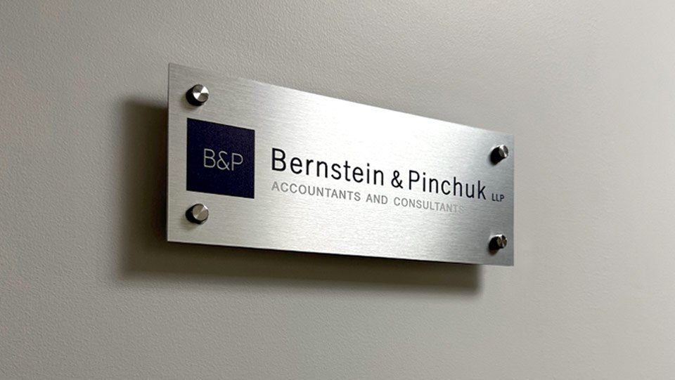 Brushed aluminum signs