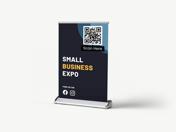 Custom tabletop retractable banner for a business expo