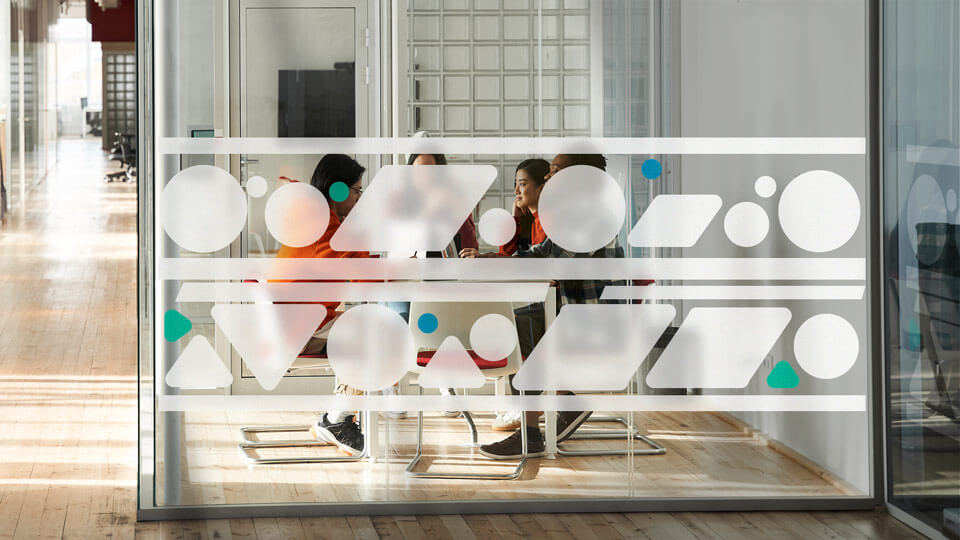 Frosted window decals with custom shapes for business decoration