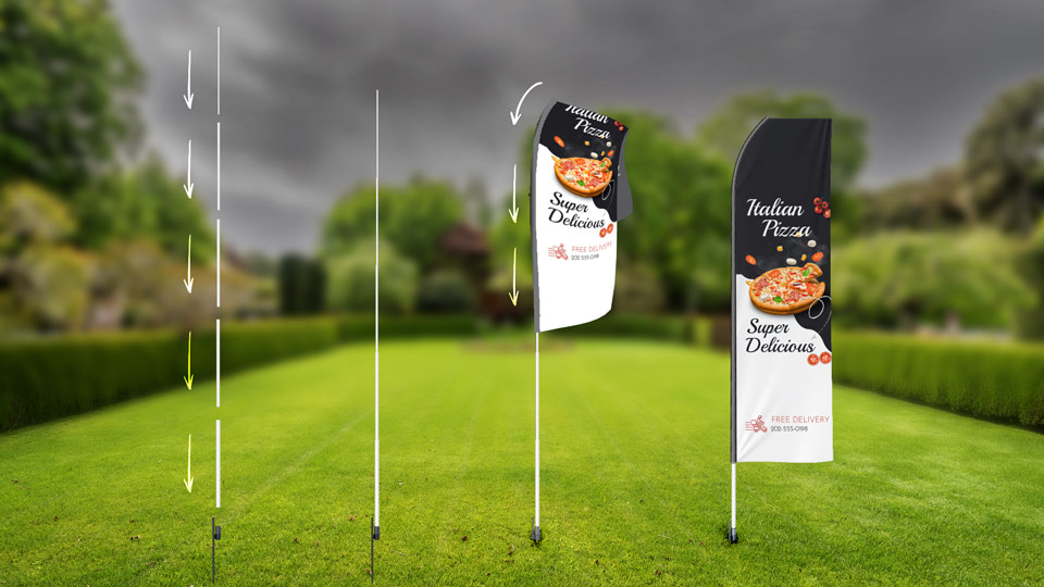 Outdoor econo feather flag installation steps