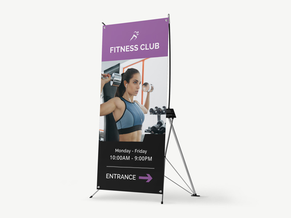 Fitness club X-stand banner printing