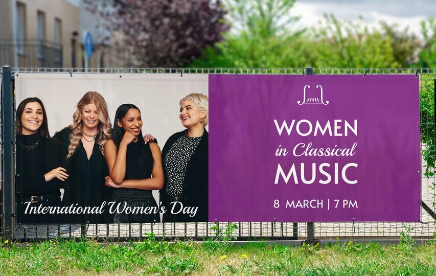 International womens day mesh banner