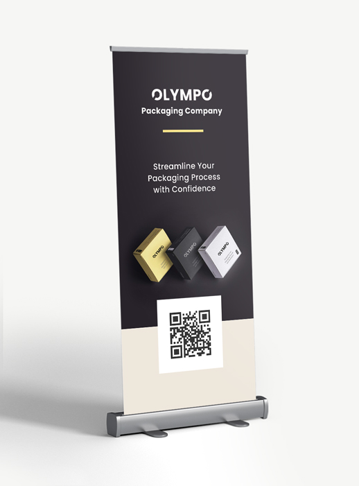Standard retractable banners with advertising graphics