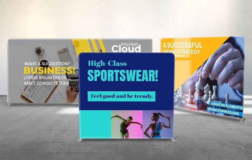 Tension fabric displays
