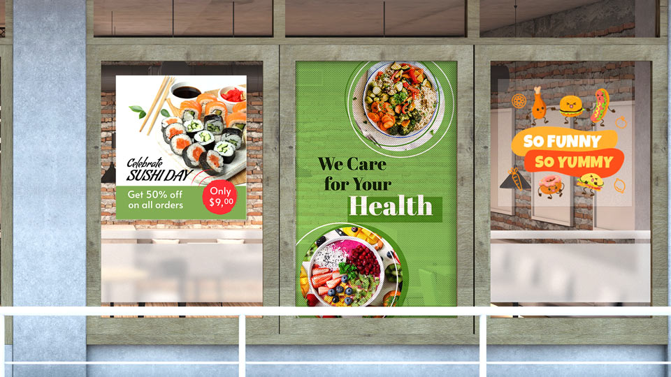 promotional window decals for the restaurant industry