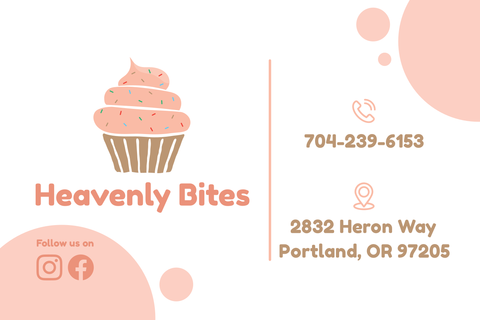 Charming Pink Heavenly Bites Business Card Template