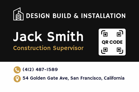 Yellow and Black Construction Business Card Template