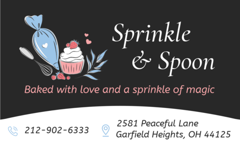 Charming Sprinkle and Spoon Business Card Template