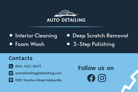 Black and Blue Auto Detailing Business Card Template