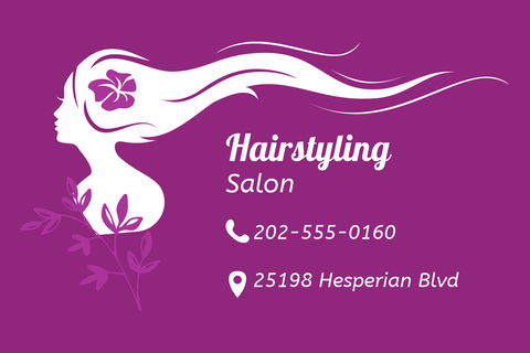 Purple Hairstyling Business Card Template