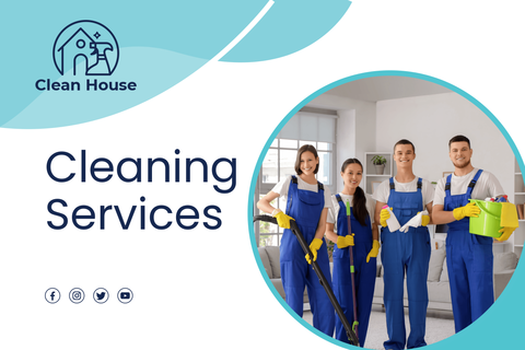 Clean House Cleaning Services Business Card Template