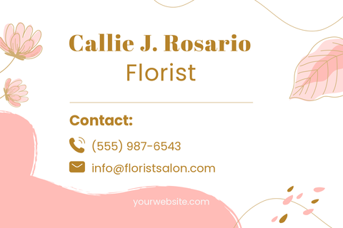 Vibrant Pink Florist Business Card Template