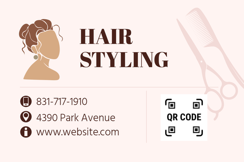Pink Hairstyling Business Card Template