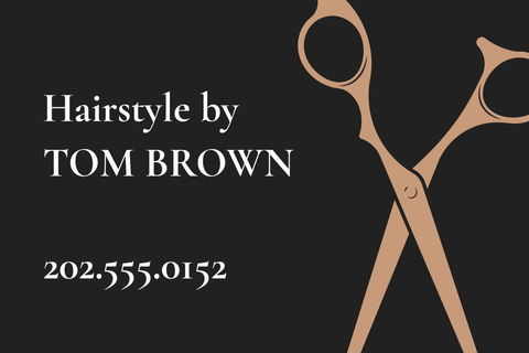 Beige and Black Hairstyle Business Card Template