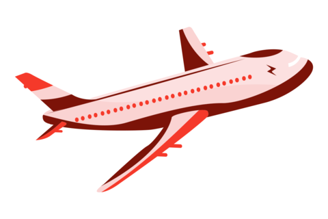Red Dynamic Flying Airplane Template