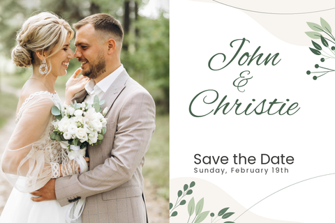 Elegant Wedding Postcard Template