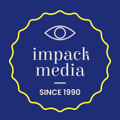 Blue and Yellow Impack Media Logo Template