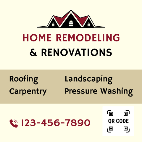 Home Remodeling Services With Rooftop Icon Sign Template
