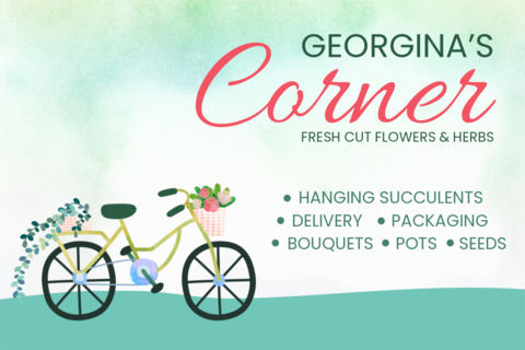 Georgina's Corner Flower Shop Sign Template