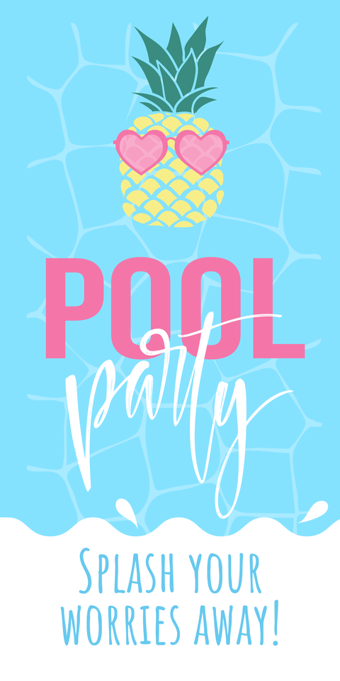 Cool Pineapple With Sunglasses in the Pool Sign Template